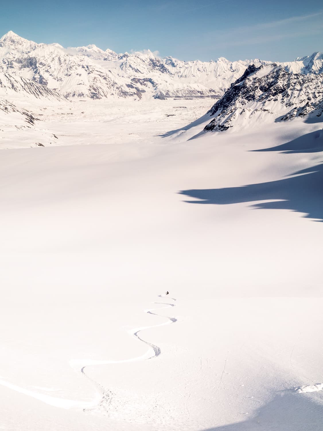 Snowboarding in Alaska Denali National Park