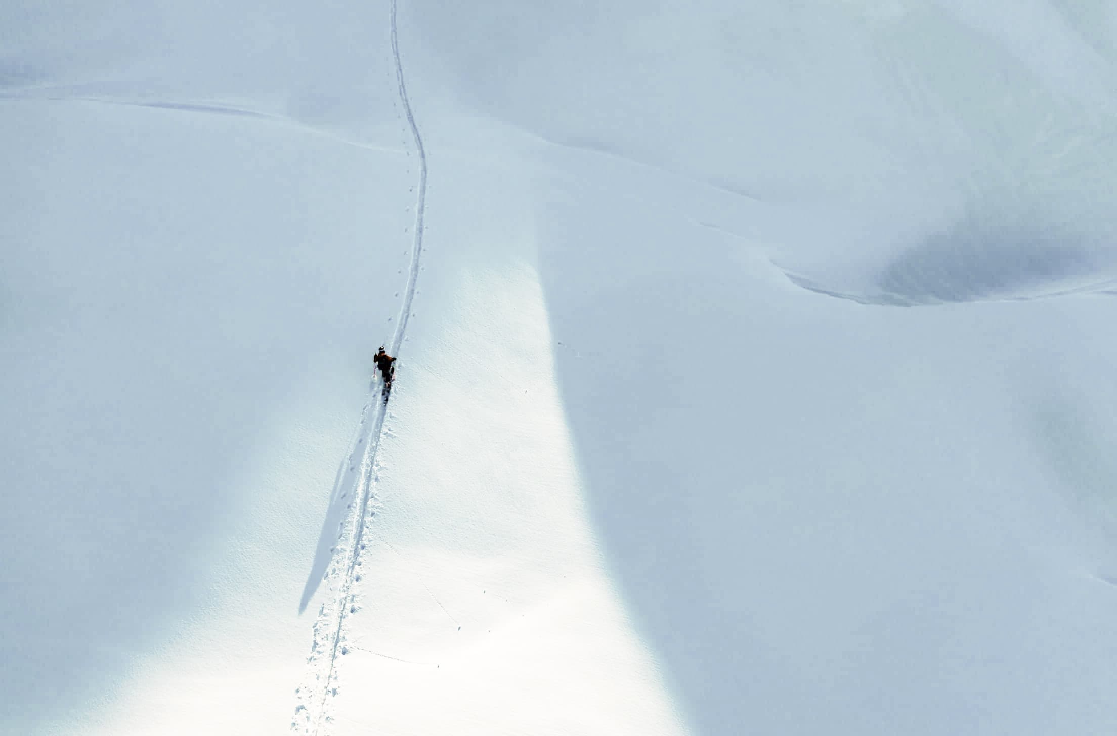 A guy ski touring in Alaska