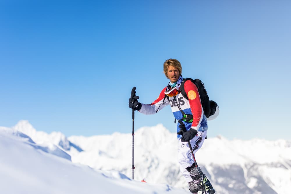 A guy ski touring in Norway