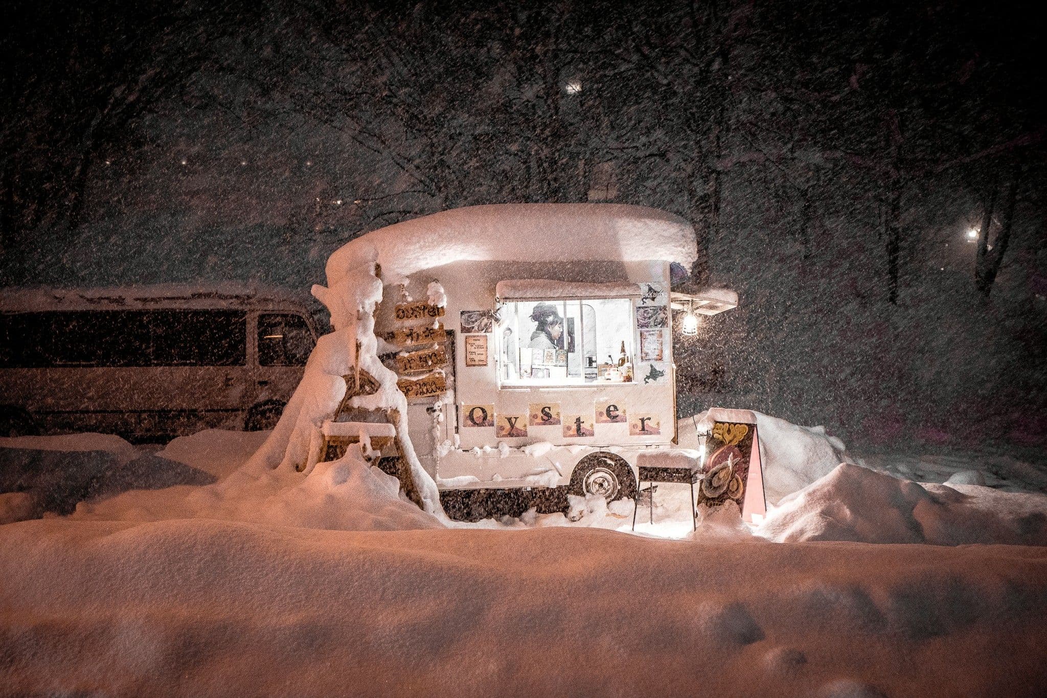 Oyster food truck located in Niseko.