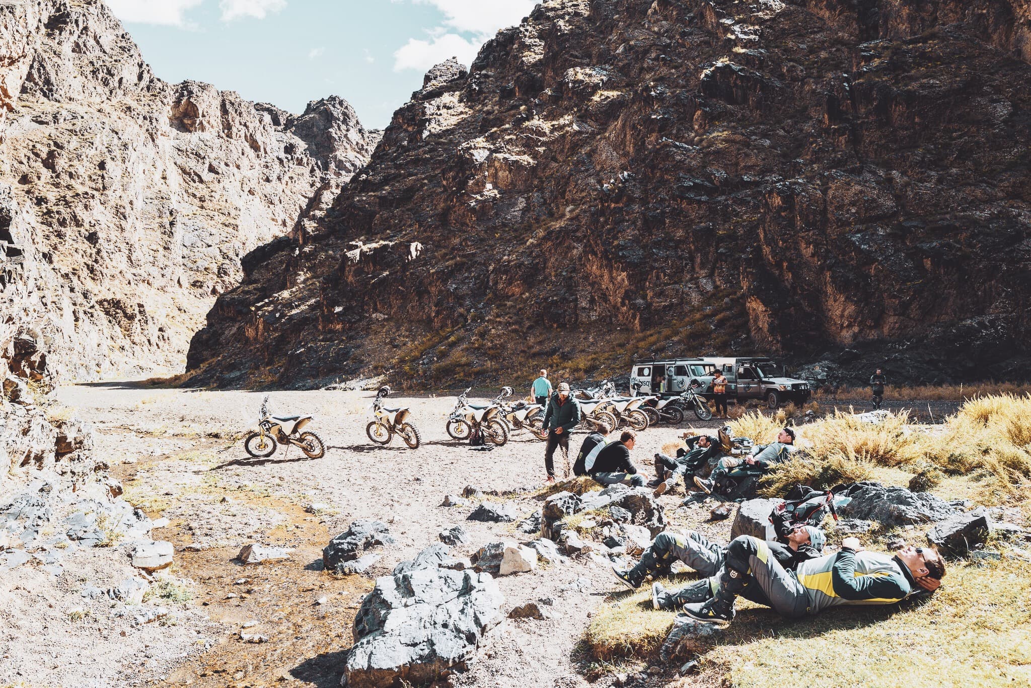 Friends Resting in the Rocks
