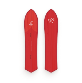 A pair of red skis