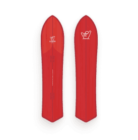 A pair of red skis