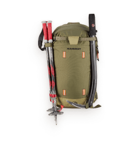 A kaki green rucksack