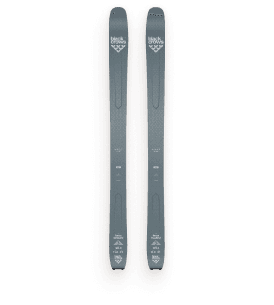A pair of grey skis
