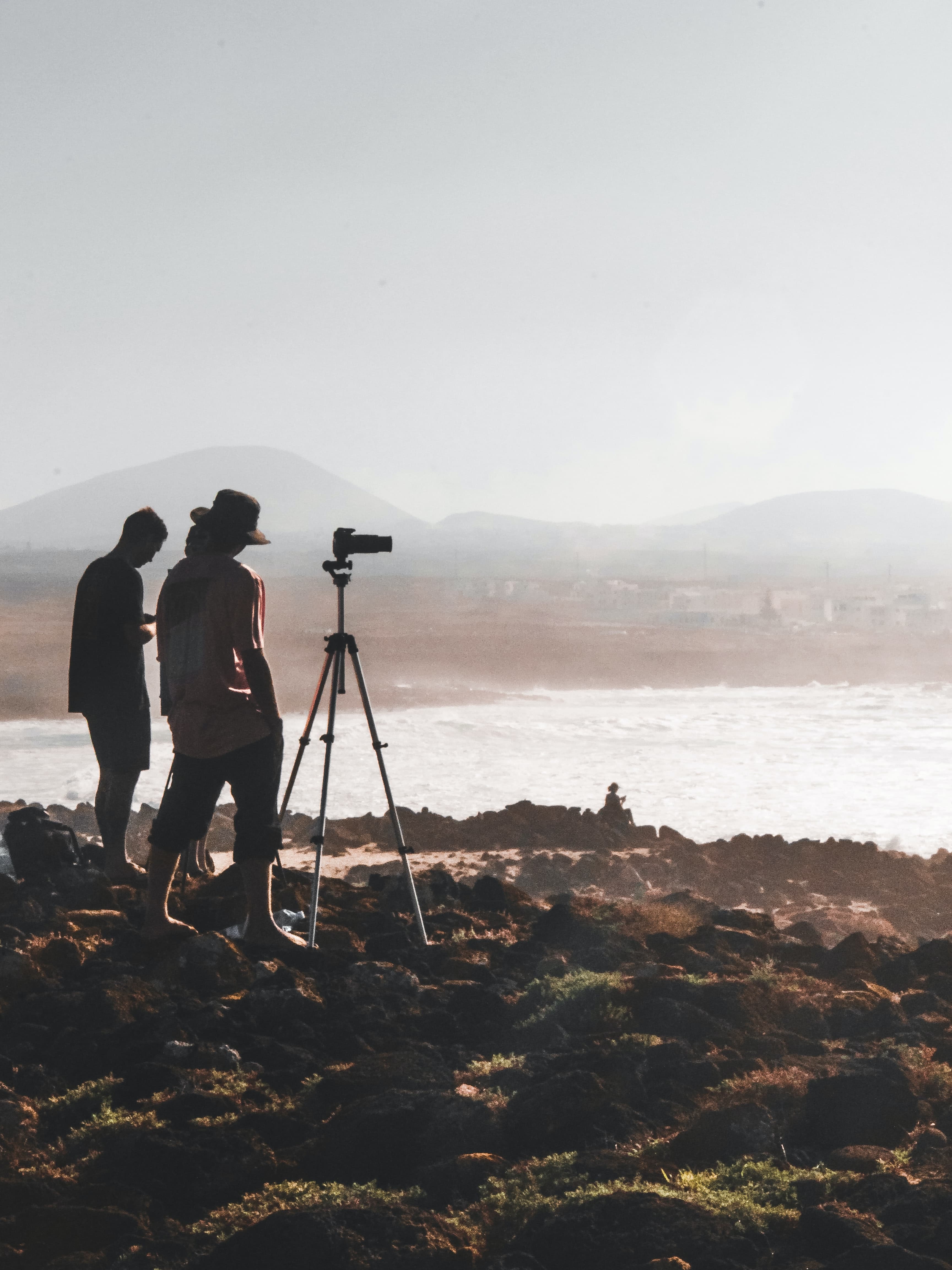 Photographers filming surf lesson in Lanzarote