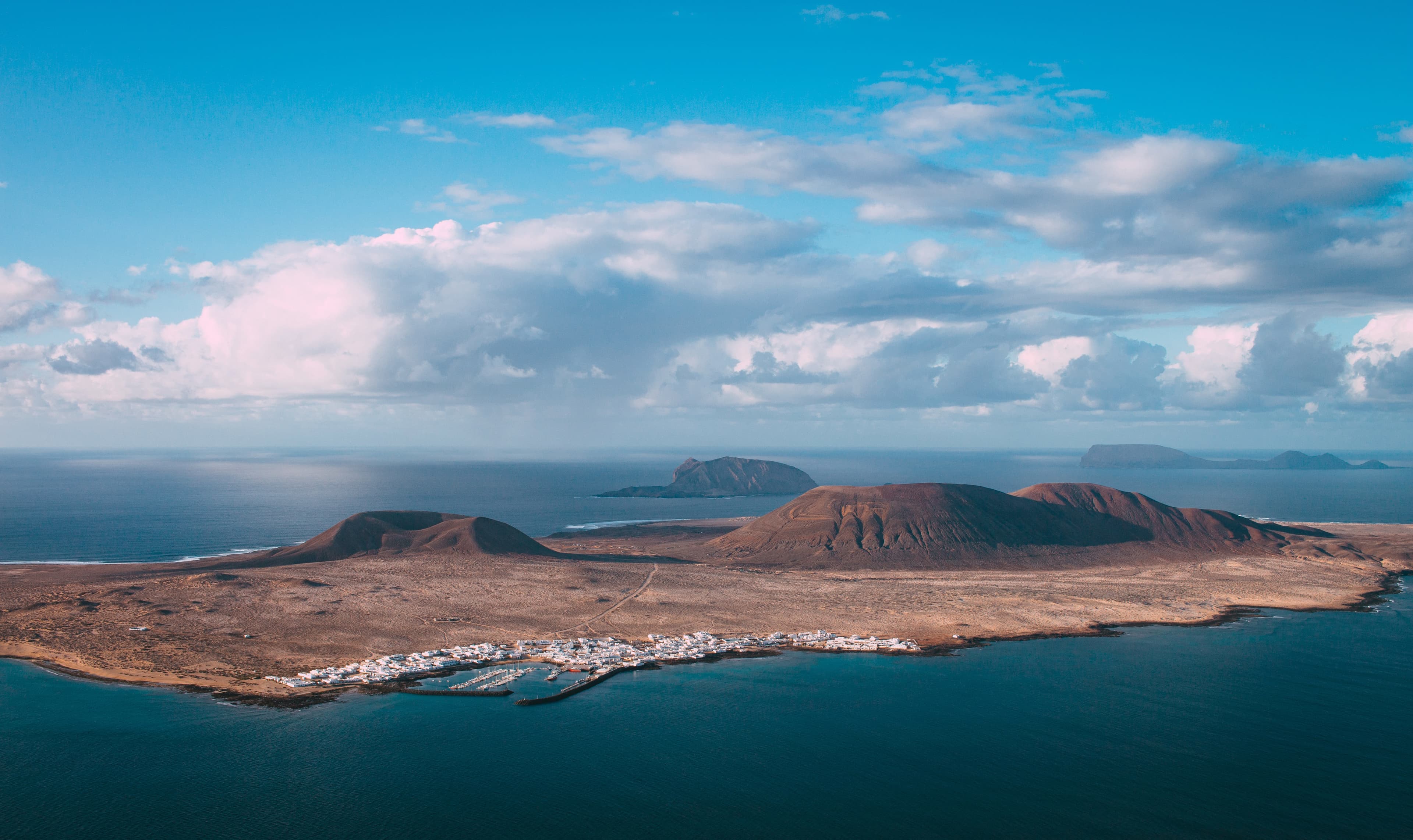 Aerial photo of the island of La Gomera, Lanzarote