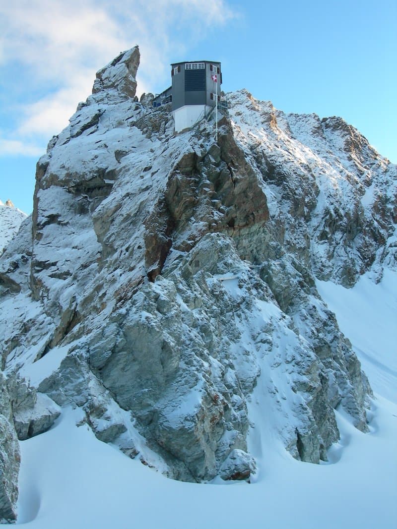 Mountain Refuge on top of a mountain in the Haute Route