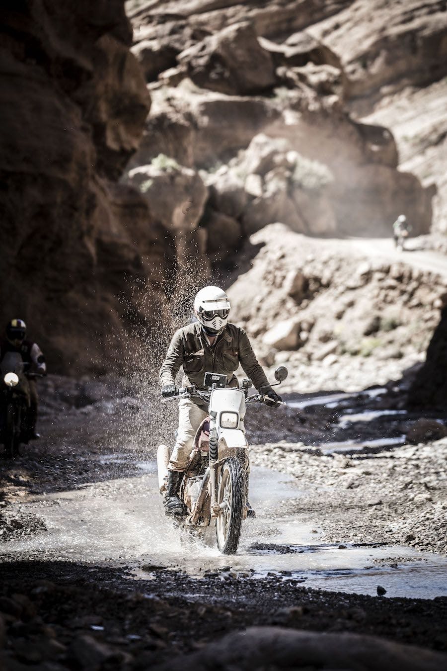 A rider in a Moroccan river valley.