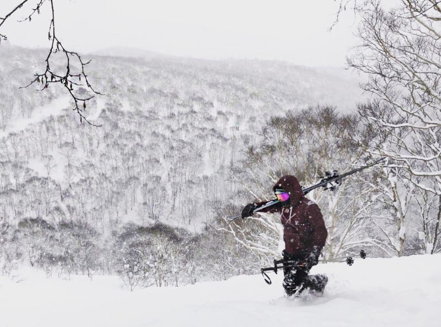 Guy hiking in Niseko, Japan